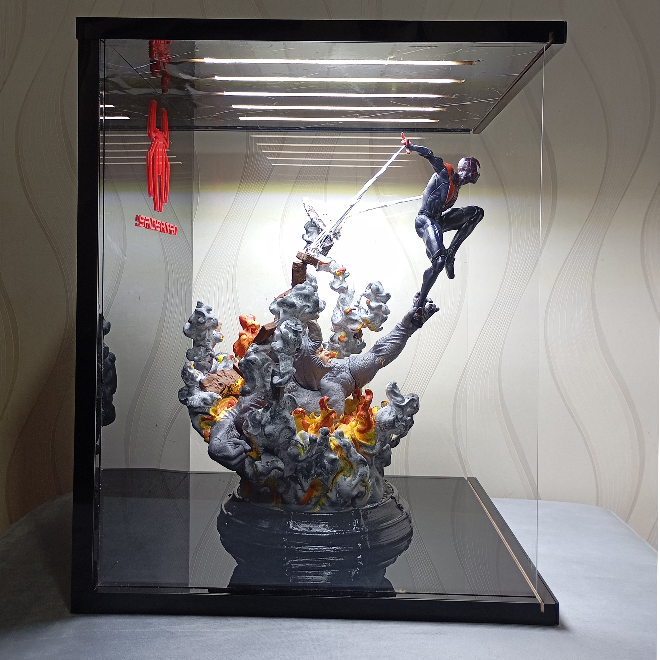 فیگور مدل اسپایدر من مایلز مورالز و راینو ارتفاع 53 سانتی متر