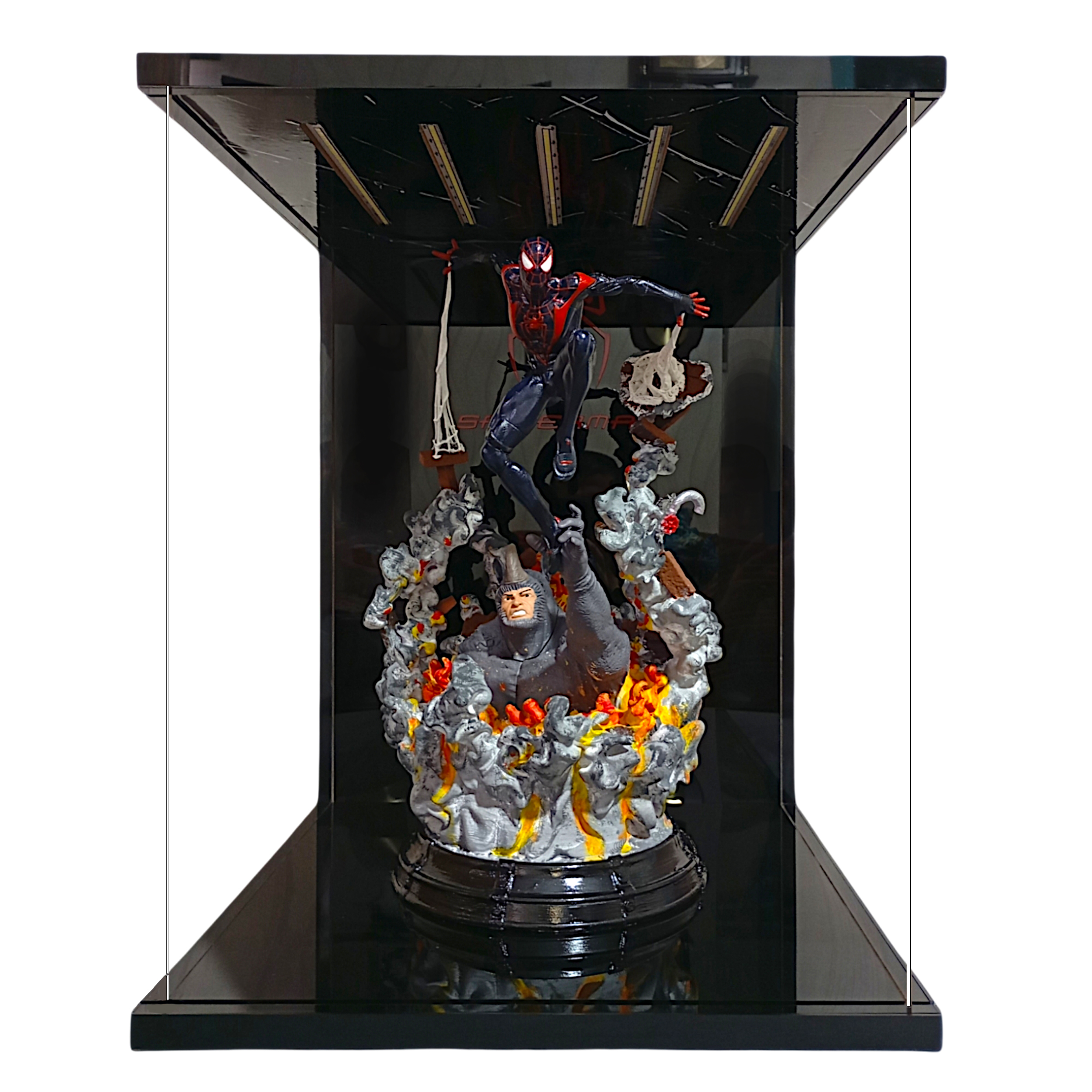 فیگور مدل اسپایدر من مایلز مورالز و راینو ارتفاع 53 سانتی متر