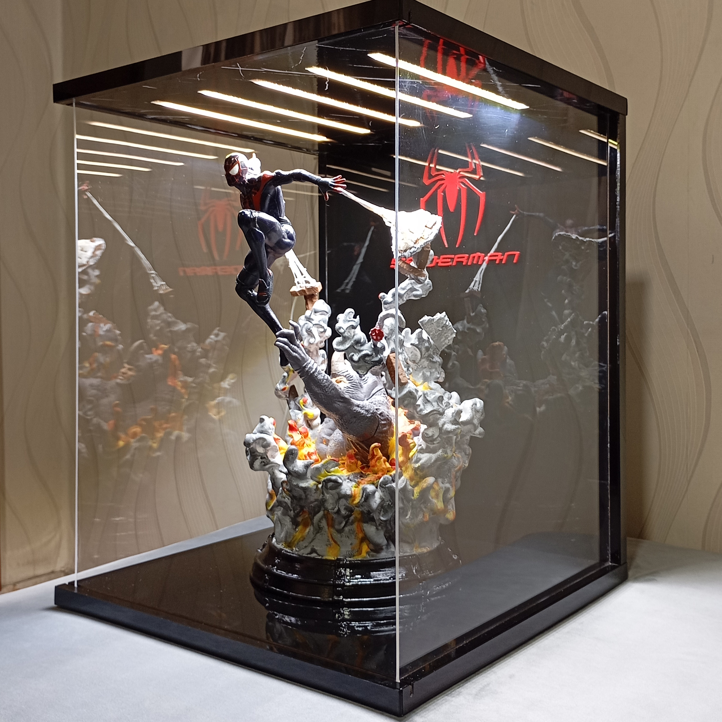 فیگور مدل اسپایدر من مایلز مورالز و راینو ارتفاع 53 سانتی متر