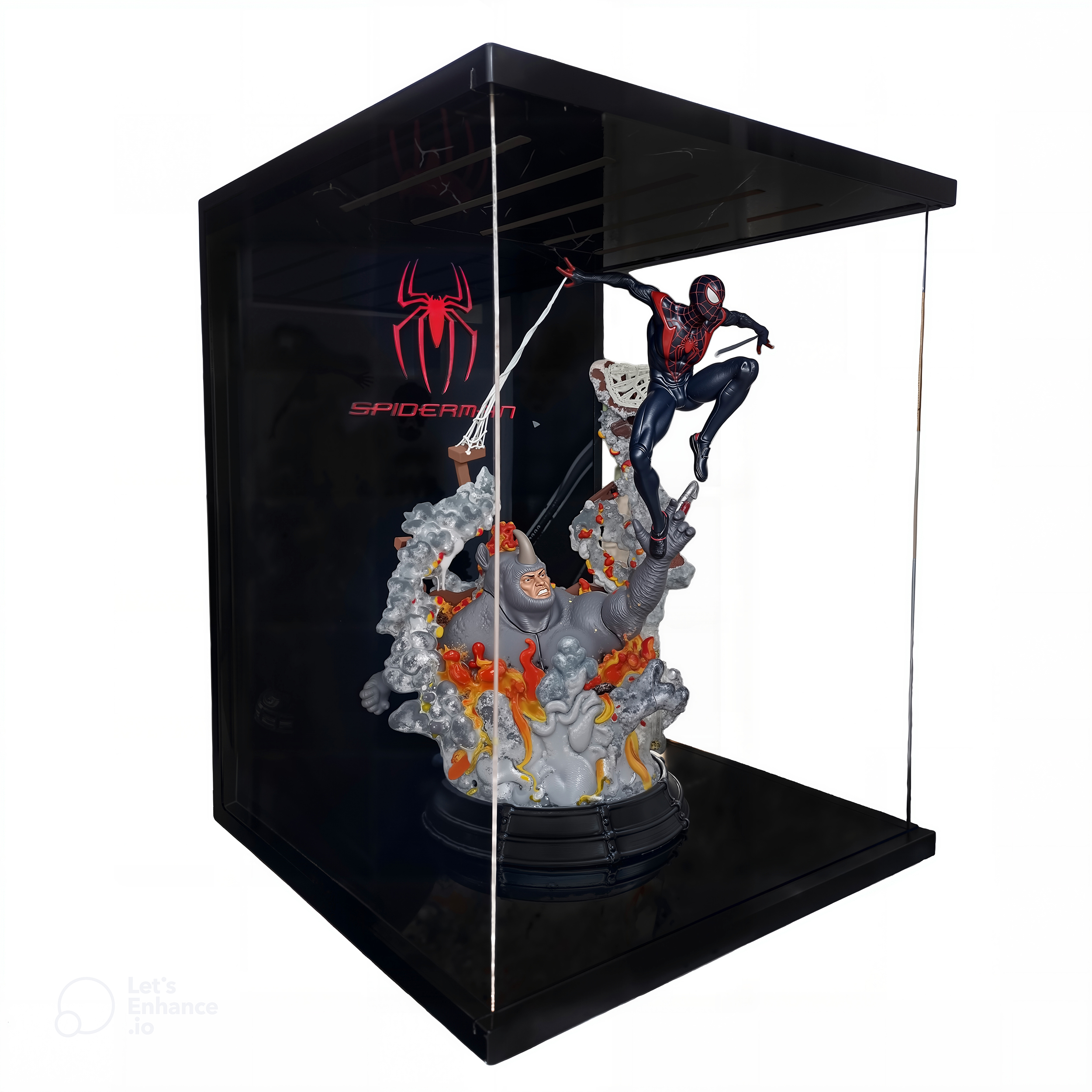 فیگور مدل اسپایدر من مایلز مورالز و راینو ارتفاع 53 سانتی متر